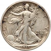 1916-S Liberty Walking 50C NGC EF40