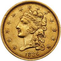 1836 $2.50 Classic Head. Block 8 PCGS EF40