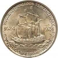 1924 Huguenot-Walloon 50C NGC MS64 - 2