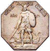 1925. Norse American Silver Medal - Thick Variety MS64