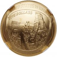 2019-W Apollo 11 50th Anniversary $5 Gold Coin - 2