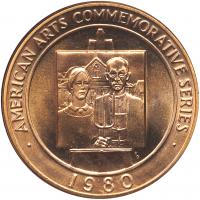 1980 American Arts Commemorative Series- Grant Wood Gold Mint Medal ICG MS66 - 2