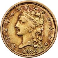 1836 $2.50 Classic Head. Block 8 PCGS AU Details