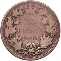 Canada. 25 Cents, 1875 AG - 2