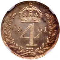 Great Britain. Maundy Set, 1901 NGC MS66 - 2