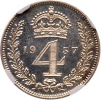 Great Britain. Maundy Set, 1957 NGC MS65 - 2