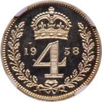 Great Britain. Maundy Set, 1958 NGC MS66 - 2