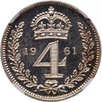 Great Britain. Maundy Set, 1961 NGC MS66 - 2