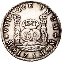 Mexico. 8 Reales, 1754-Mo MF EF Details