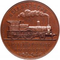 Netherlands. Commemorative Railways Medal, 1889 PCGS Specimen 64