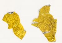 Apollo 13: Flown Thermal Mylar Film Coating, "Kapton Foil" from the Command Module "Odyssey", Two Segments.