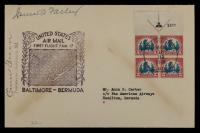 $5 America Arrow Block On 1938 First Flight Cover To Bermuda Signed James Farley