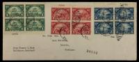 1924, Huguenot-Walloon Plate Blocks-Of-4 FDC