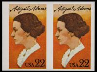 1985, 22Â¢ Abigail Adams, imperf pair