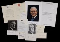 British Prime Ministers: 6 Six Signed Notes, Photos, Cards: Eden, Home, Wilson, Heath, Callaghan and Major