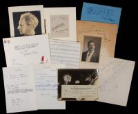 Eight (8) Oversized Musical Quotations and One Signed Check: Leopold Stokowski, a Rare Ferde Grofe, John Williams, Henry Mancini