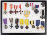 Collection of German & Prussian Medals: Most WWI including Hanseatic Crosses, War Merit Crosses, Iron Cross 1 and II, Koenig v.