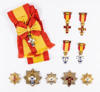 Spain: Ten (10) Crosses of Naval Merit, Badges and Medals