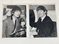 The Beatles: Vintage Original B&W Glossy News Photos, Associated Newspapers Limited, London. George Harrison and Ringo Star with