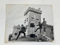 The Beatles: Vintage Original B&W Photo, Wonderful Image of Lennon and Harrison "Fencing" at Dromeland Castle in Ireland Copyrig