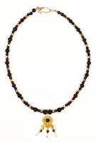 Beautiful Ancient Greco-Roman Garnet Bead Necklace with Ancient High Karat Central Pendant