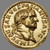 24 Karat Yellow Gold Facsimile of Roman Aureus of Vespasian 69-71 AD Perfect for Use in Jewelry