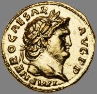 24 Karat Yellow Gold Facsimile of Roman Aureus of Nero 54-68 AD, Wonderful Piece to Fashion Into Jewelry