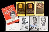 16 Baseball Hall of Famers, a Combination of Postcards and Smaller Cards: Hank Aaron, Joe Di Maggio, Bill Dickey, Lefty Gomez, S