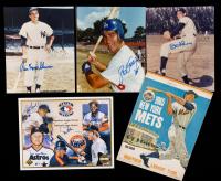 16 Baseball Player Signatures on 9 Pieces: Upper Deck Heroes of Baseball 1992, 5 Astros + 1 Met Inside 1965 Program and