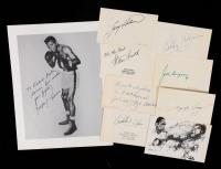 Collection of 25 Autographs of Sports Greats in Boxing, Tennis & Other Notables: Arthur Ashe, Stan Smith, Jack Dempsey, Joe Wolc