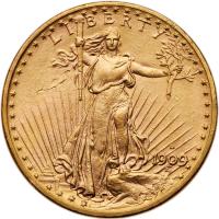 1909-D $20 St. Gaudens PCGS AU58