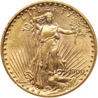 1909/8 $20 St. Gaudens PCGS AU Details