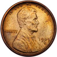 1909-S Lincoln 1C. VDB NGC MS64 RB