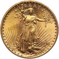 1916-S $20 St. Gaudens PCGS MS65