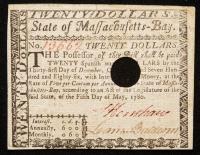 Massachusetts, May 5, 1780, 6-piece Denomination Set of Notes