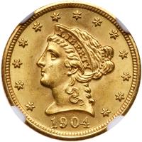 1904 $2.50 Liberty NGC MS65