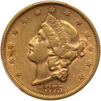1875-S $20 Liberty PCGS AU50