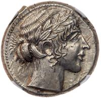 Sicily, Leontinoi. Silver Tetradrachm (17.38 g), ca. 450-440 BC