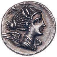 C. Valerius C.f. L.n. Flaccus. Silver Denarius (3.82 g), 82 BC
