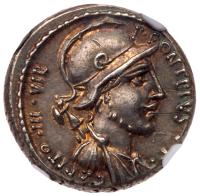 P. Fonteius P. f. Capito. Silver Denarius (4.09 g), 55 BC.