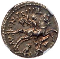 P. Fonteius P. f. Capito. Silver Denarius (4.09 g), 55 BC. - 2