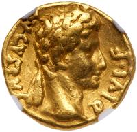 Augustus, with Caius, Caesar. 27 B.C.-A.D. 14 Gold Aureus (18.6 mm, 7.71 g, 7 h).