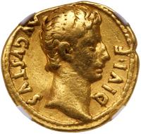 Augustus, 27 B.C.-A.D. 14 Gold Aureus (20 mm, 7.82 g, 6 h)