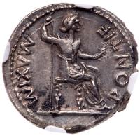 Tiberius, AD 14-37. Silver Denarius (3.68 g), Lugdunum ca. AD 15-18. - 2