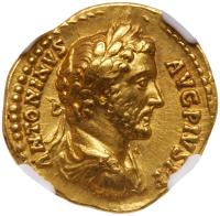 Antoninus Pius. Gold Aureus (7.17 g), AD 138-161