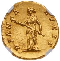 Faustina, Junior, wife of Marcus Aurelius. Gold Aureus (7.24 g), Rome. Struck under Marcus Aurelius, ca. AD 161. - 2
