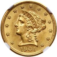 1904 $2.50 Liberty NGC MS65