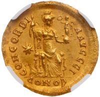 Honorius, AD 393-423. Gold Solidus (4.43 g), Constantinople, 10th officina, struck AD 408-420 - 2