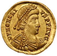 Honorius. Gold Solidus (4.50 g), AD 393-423