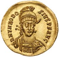 Theodosius II. Gold Solidus (4.49 g), AD 402-450